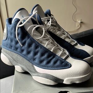 Air Jordan 13 Retro Blue and White Sneakers Classic Design